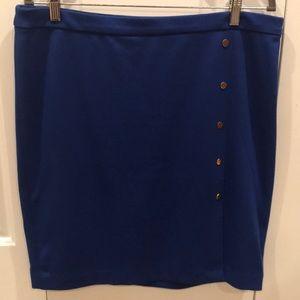 The limited skirt in royal blue with gold buttons